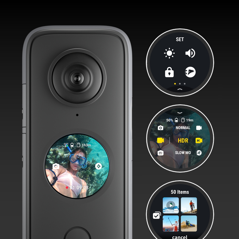 送料無料・名入れ彫刻 Insta360 ONE X2 通常版-インスタ360 360度全天